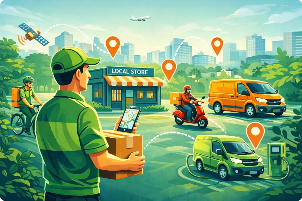 Local delivery: bikes, scooters, vans, and tracking for local stores