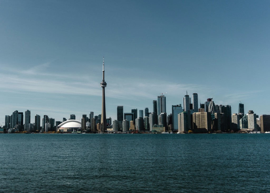 Toronto skyline and CN Tower across Lake Ontario — Porterchain serves the Greater Toronto Area