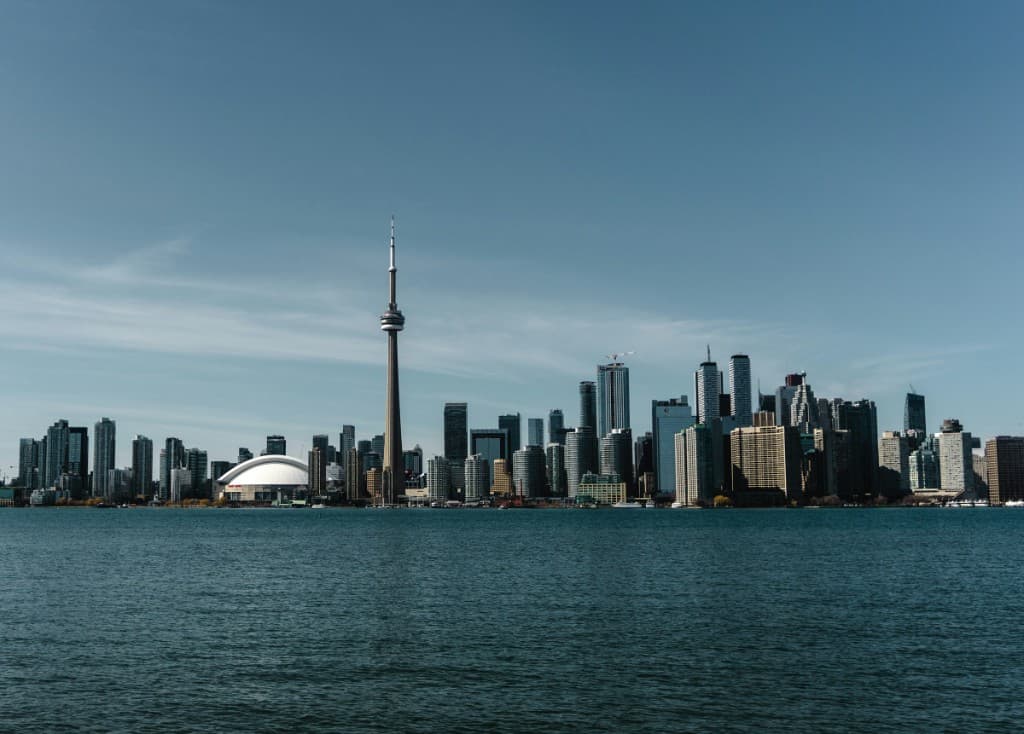 Toronto skyline and CN Tower across Lake Ontario — Porterchain serves the Greater Toronto Area