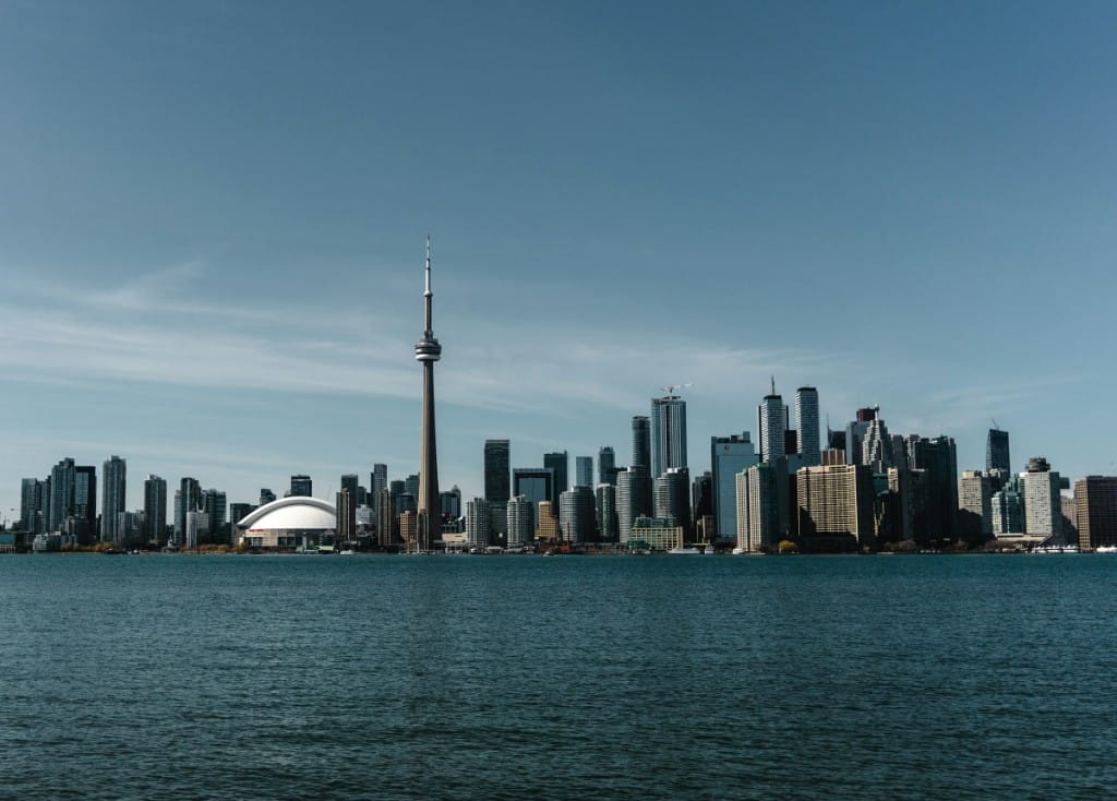 Toronto skyline and CN Tower across Lake Ontario — Porterchain serves the Greater Toronto Area
